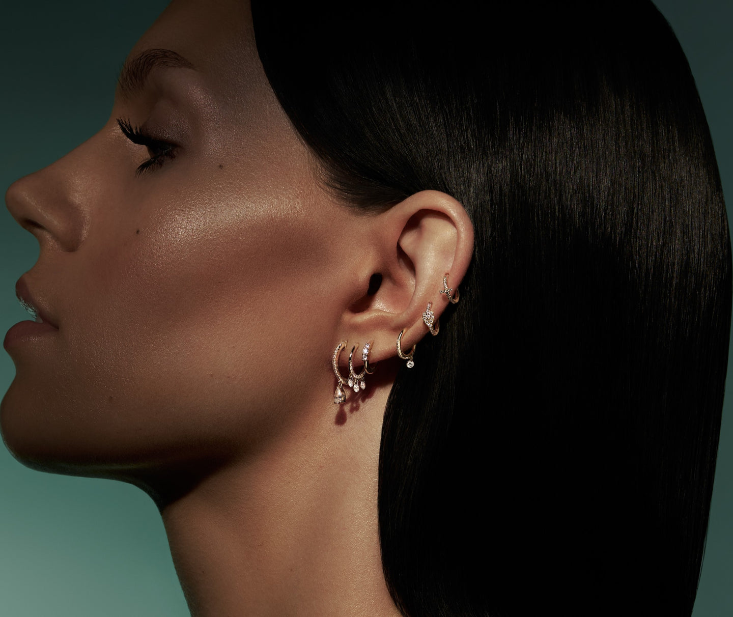 Djula Boucles d'oreilles Cible or blanc 18 carats et Diamants E64143-WG