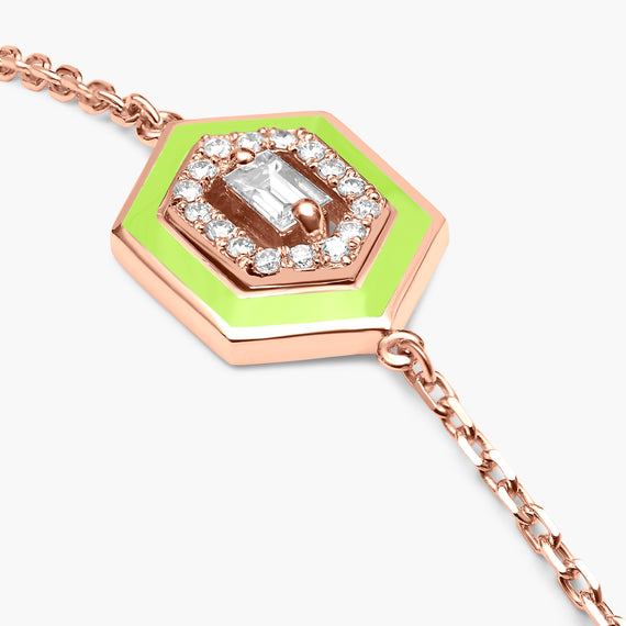 Bracelet Hexagone Art Deco Jaune Fluo