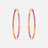 Colored sapphires and diamond hoops