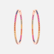 Colored sapphires and diamond hoops