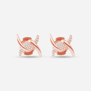 Barbelé Half Paved Earring Studs