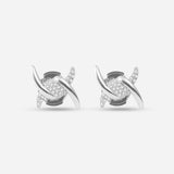 Barbelé Half Paved Earring Studs