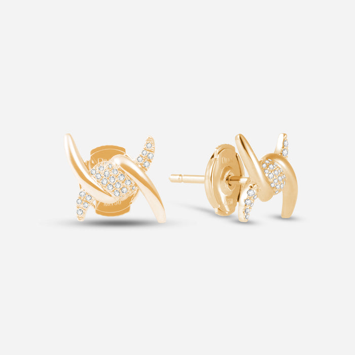 Barbelé Half Paved Earring Studs