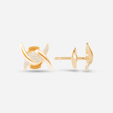 Barbelé Half Paved Earring Studs