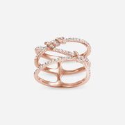 Barbelé Interlaced Paved Ring