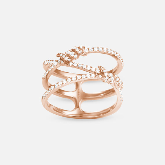 Barbelé Interlaced Paved Ring