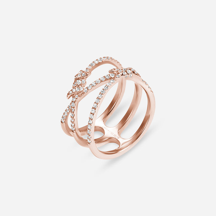 Barbelé Interlaced Paved Ring