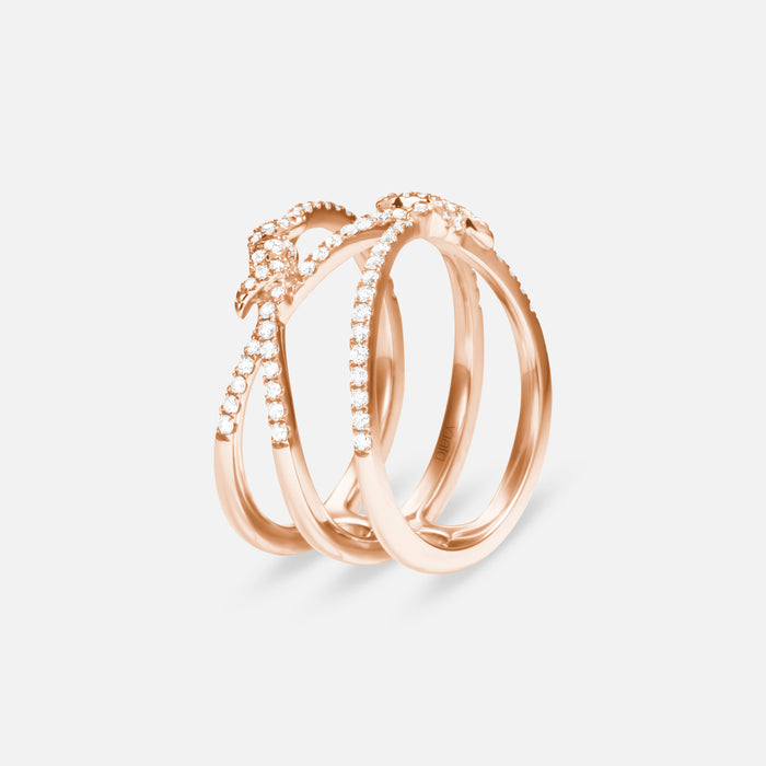 Barbelé Interlaced Paved Ring