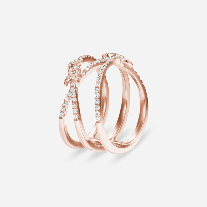 Barbelé Interlaced Paved Ring