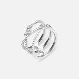 Barbelé Interlaced Paved Ring