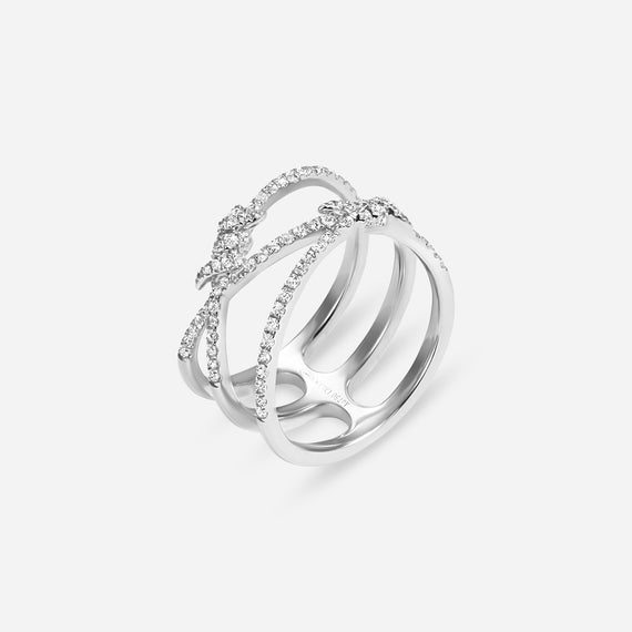 Barbelé Interlaced Paved Ring