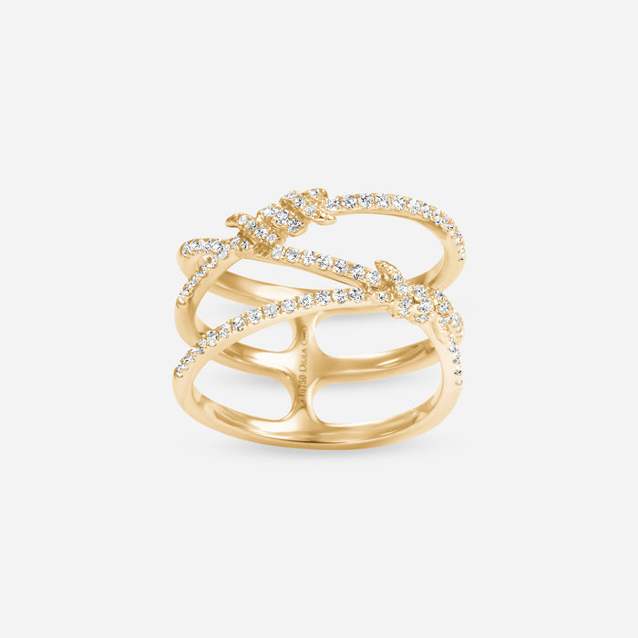 Barbelé Interlaced Paved Ring