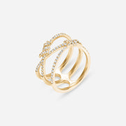 Barbelé Interlaced Paved Ring