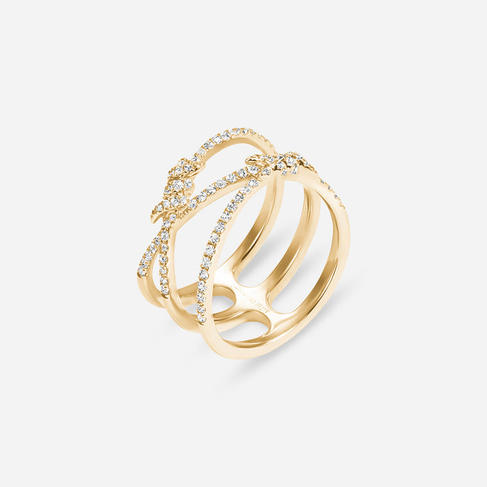 Barbelé Interlaced Paved Ring