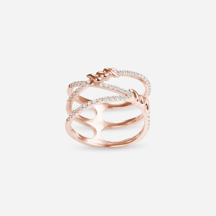 Barbelé Interlaced Half Paved Ring