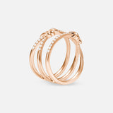 Barbelé Interlaced Half Paved Ring