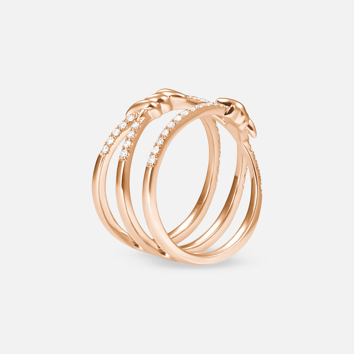 Barbelé Interlaced Half Paved Ring