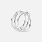 Barbelé Interlaced Half Paved Ring