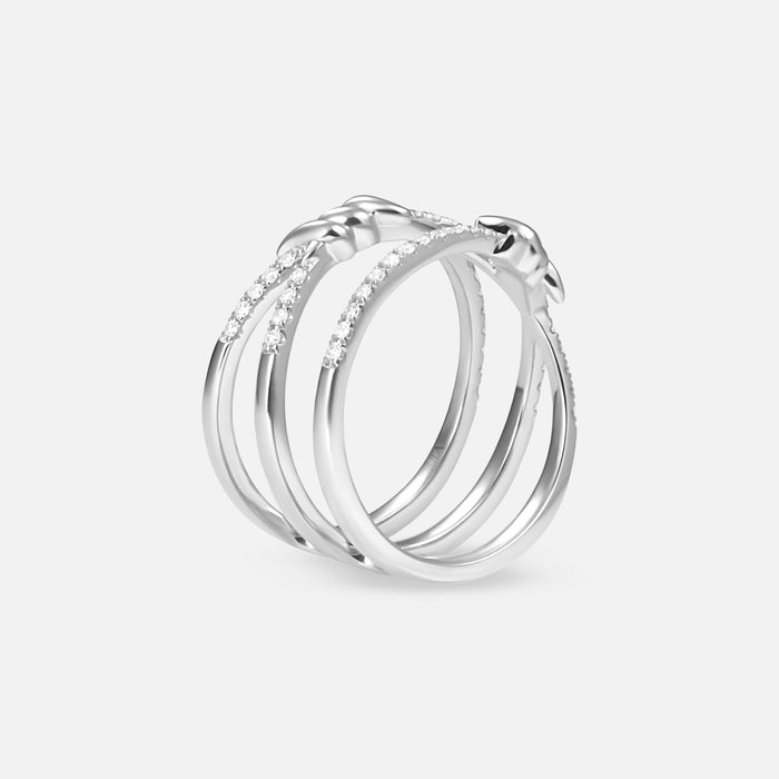 Barbelé Interlaced Half Paved Ring