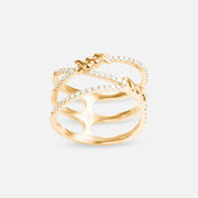 Barbelé Interlaced Half Paved Ring