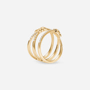 Barbelé Interlaced Half Paved Ring