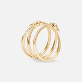 Barbelé Interlaced Half Paved Ring