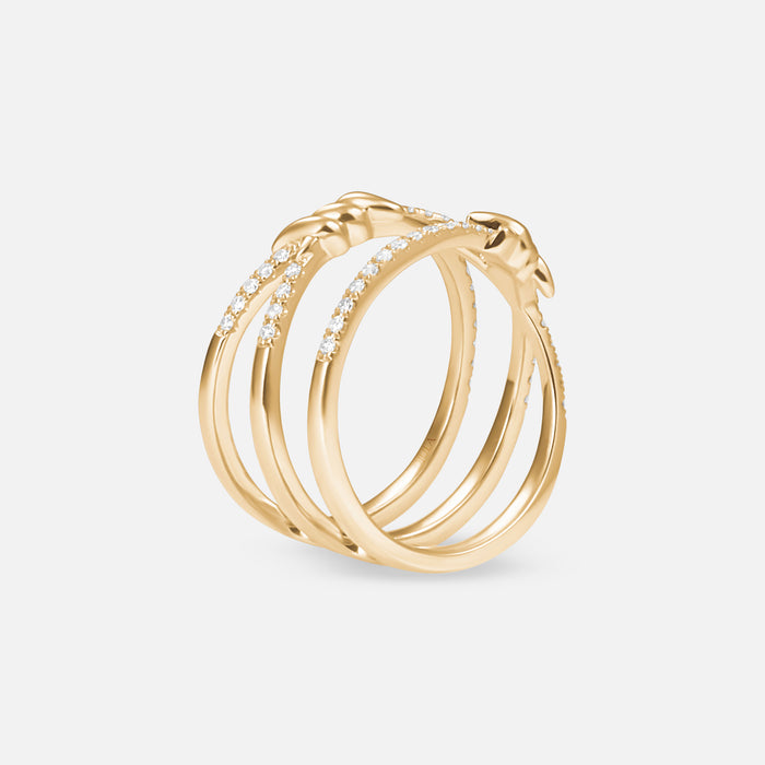 Barbelé Interlaced Half Paved Ring