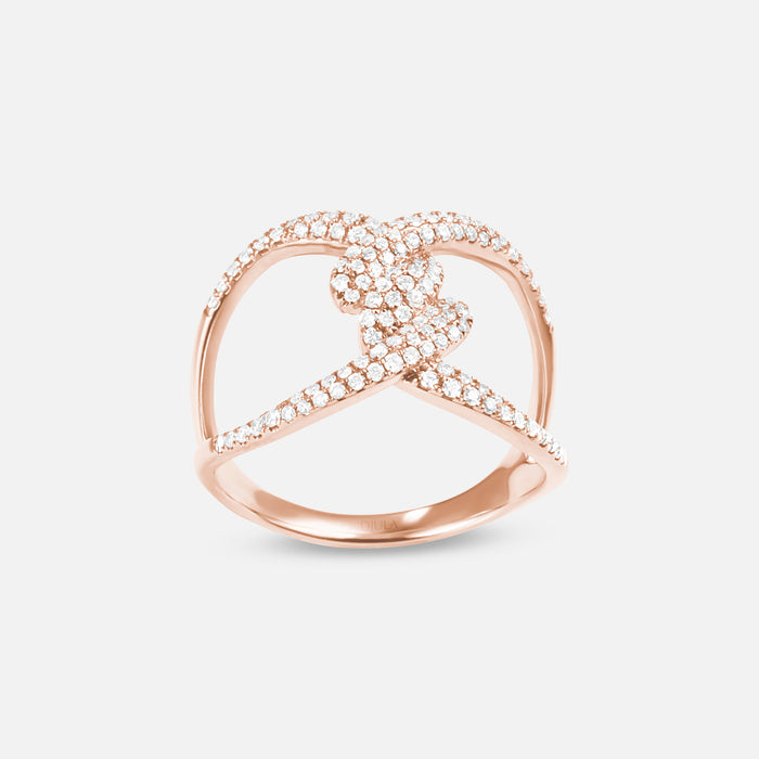 Barbelé Twist Paved Ring