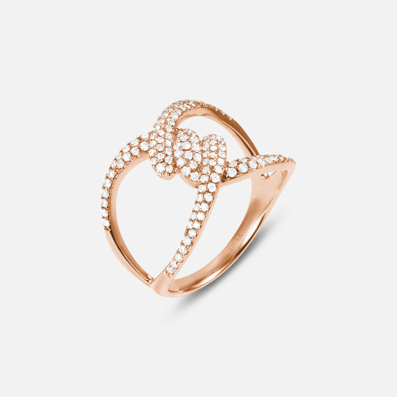 Barbelé Twist Paved Ring