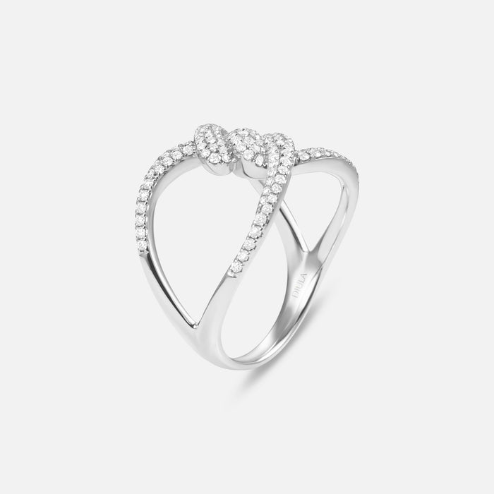 Bague Twist Barbelé Pavée