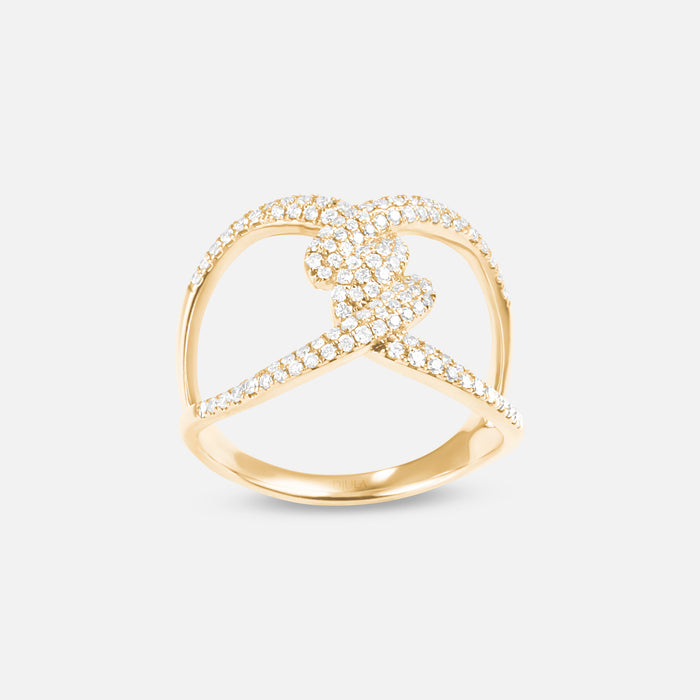 Barbelé Twist Paved Ring