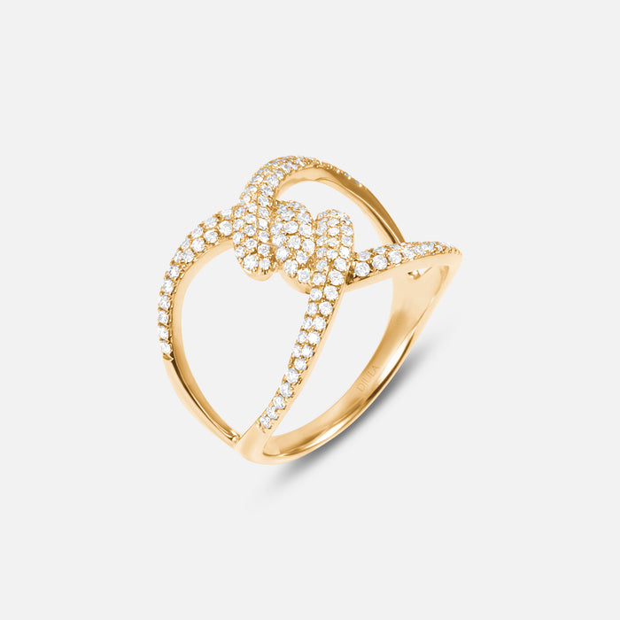 Bague Twist Barbelé Pavée