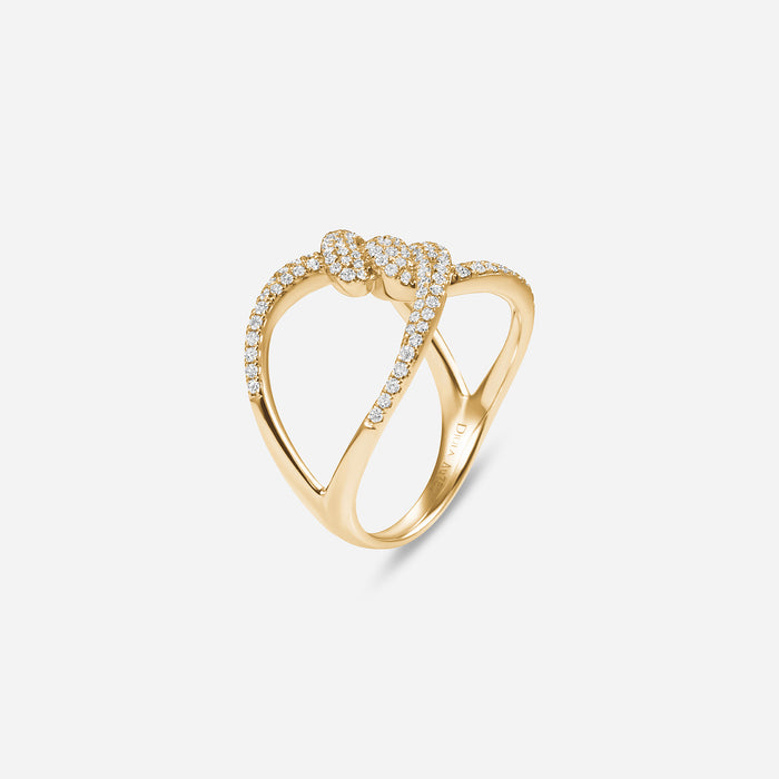 Barbelé Twist Paved Ring