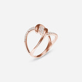 Barbelé Twist Half Paved Ring