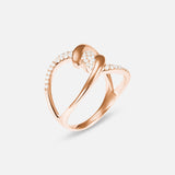 Barbelé Twist Half Paved Ring