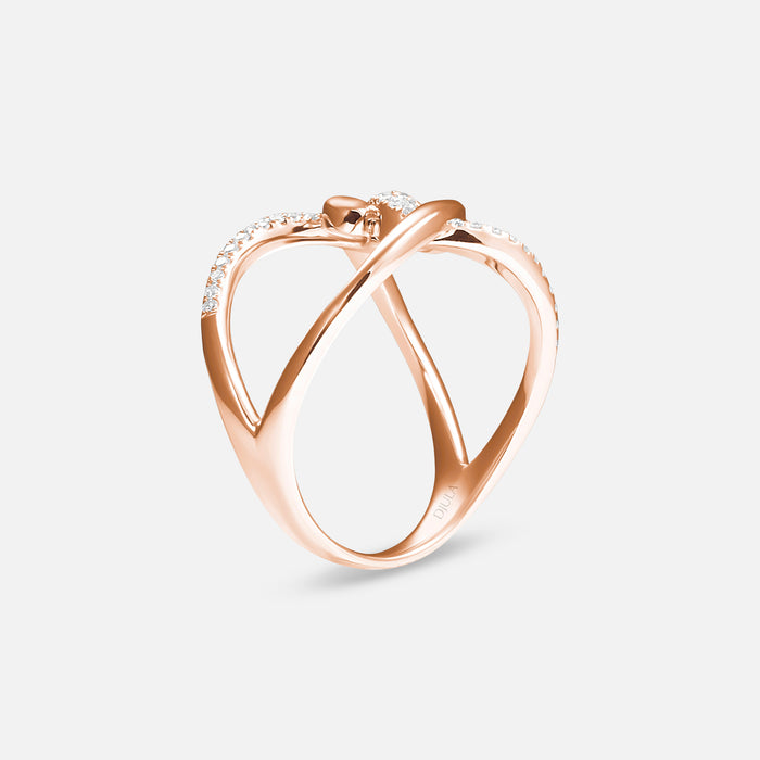 Barbelé Twist Half Paved Ring