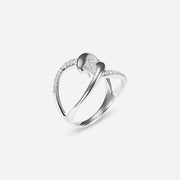 Barbelé Twist Half Paved Ring