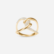 Barbelé Twist Half Paved Ring