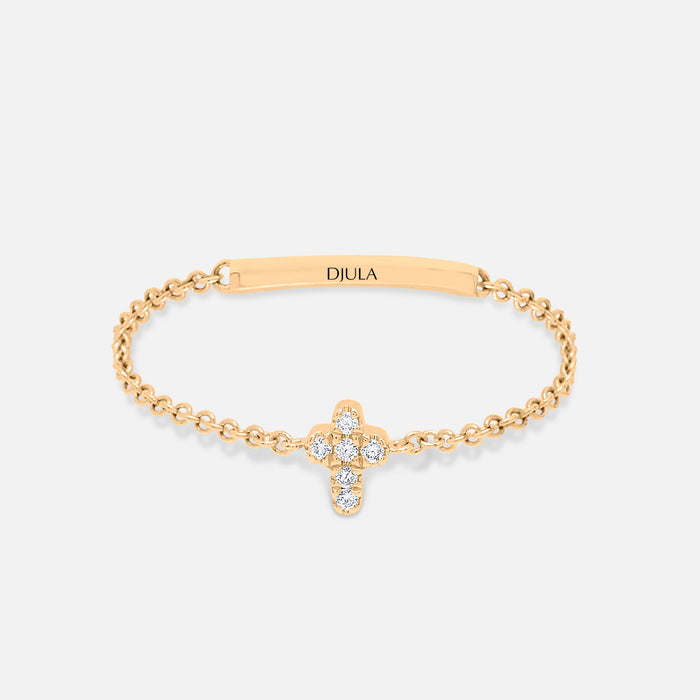 Bague Magic Touch chaîne croix