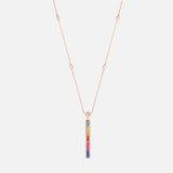 Collier barre saphirs de couleurs