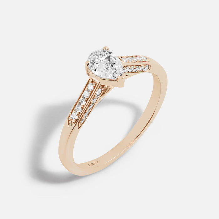 Union pear solitaire 0.3ct