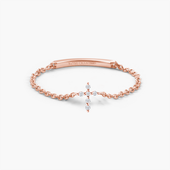 Magic Touch Cross Chain Ring