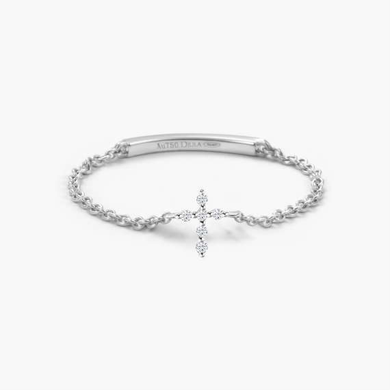 Magic Touch Cross Chain Ring