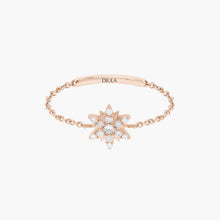 Magic touch snowflake chain ring