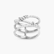 Bague Entrelacée Barbelé Pavée