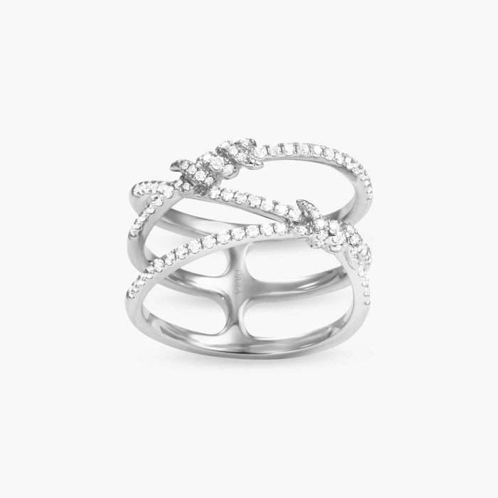 Bague Entrelacée Barbelé Pavée