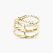 Bague Entrelacée Barbelé Pavée
