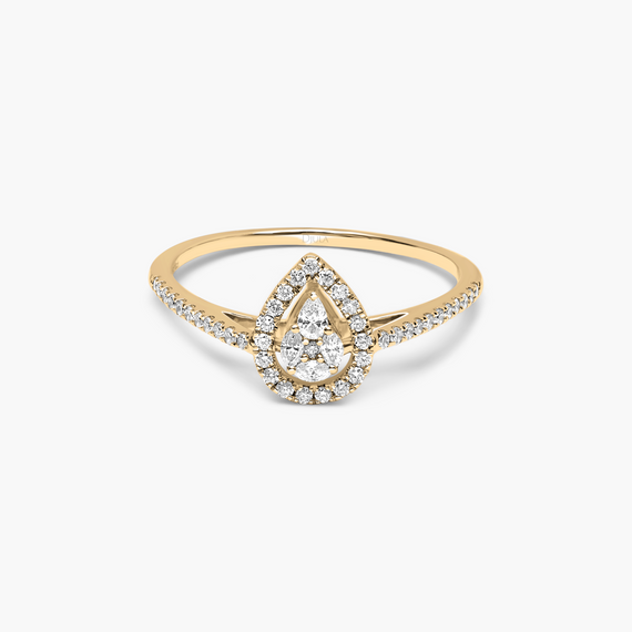 Pear Diamond Union Ring