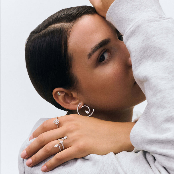 Bague Union Poire Diamants