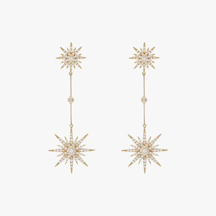 Longues Boucles d'Oreilles Soleil
